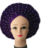 African Headband Auto Gele headtie turban head wrap with pearls-FrenzyAfricanFashion.com