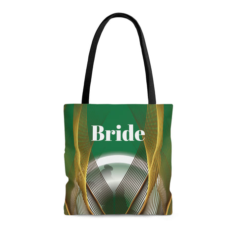 Image of Custom Bride Tote | Green Women Shoulder Bag | Practical Wedding Gift for Her | Bridal Shower Gift | Women Engagement | Bride to be-FrenzyAfricanFashion.com