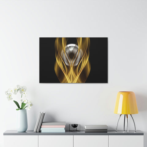 Image of Home Decor Custom Wall ART | Canvas Frame Gold and Black Print | Painting Poster | Abstract Design | Modern Home Office Wall Frame | Firelin-FrenzyAfricanFashion.com