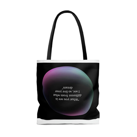 Image of Beach Bag | Shopping Tote Bag | Inspirational totes | What you see is different from what I see, so live your dream | Black and Red Bag-FrenzyAfricanFashion.com