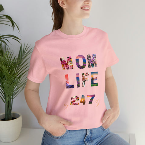 Image of Mom Short Sleeve Tees Shirts | Mom Life 247 | Women Top-FrenzyAfricanFashion.com