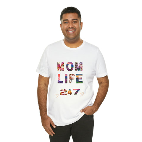 Image of Mom Short Sleeve Tees Shirts | Mom Life 247 | Women Top-FrenzyAfricanFashion.com