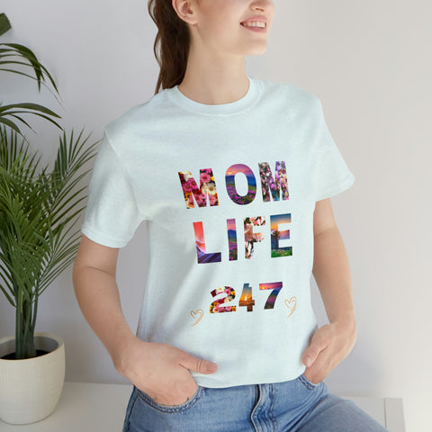 Image of Mom Short Sleeve Tees Shirts | Mom Life 247 | Women Top-FrenzyAfricanFashion.com