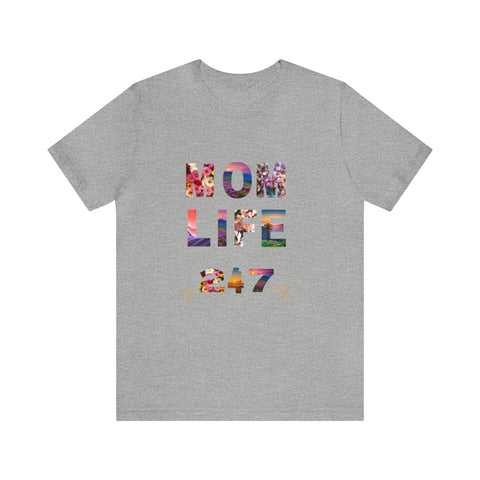 Image of Mom Short Sleeve Tees Shirts | Mom Life 247 | Women Top-FrenzyAfricanFashion.com