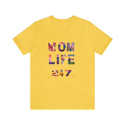 Image of Mom Short Sleeve Tees Shirts | Mom Life 247 | Women Top-FrenzyAfricanFashion.com