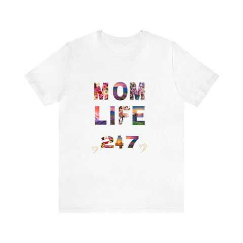 Image of Mom Short Sleeve Tees Shirts | Mom Life 247 | Women Top-FrenzyAfricanFashion.com