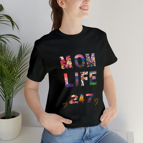 Image of Mom Short Sleeve Tees Shirts | Mom Life 247 | Women Top-FrenzyAfricanFashion.com