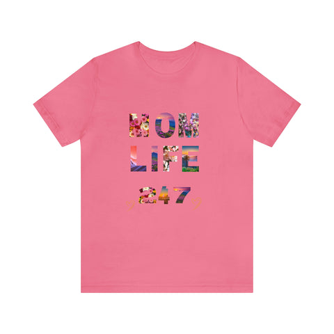 Image of Mom Short Sleeve Tees Shirts | Mom Life 247 | Women Top-FrenzyAfricanFashion.com