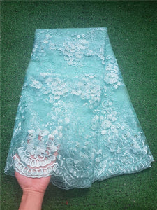 High Quality Latest French Net lace with Stones Fabric Wedding Dresses-FrenzyAfricanFashion.com