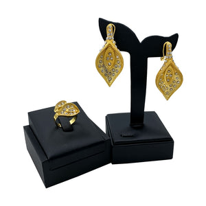 Levina Designer Calla Lily Gold Jewelry Sets 4 PCS Set Women Y Necklace-FrenzyAfricanFashion.com