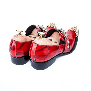 Red Pepso Men Leather Shoes-FrenzyAfricanFashion.com