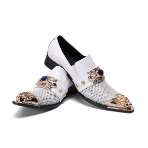 Laxi White Leather Shoes-FrenzyAfricanFashion.com