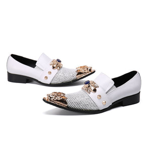 Laxi White Leather Shoes-FrenzyAfricanFashion.com