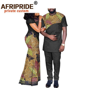 African Couples Clothing Matching Set Green-FrenzyAfricanFashion.com