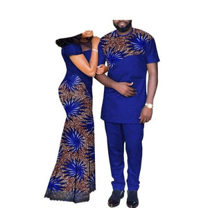 African Couples Clothing Matching Set Green-FrenzyAfricanFashion.com