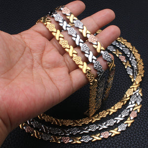 Stainless Steel Silver and Gold Chain Necklace Bracelet Jewelry Set-FrenzyAfricanFashion.com