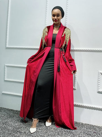 Image of Open Velvet Abaya Caftan-FrenzyAfricanFashion.com