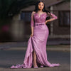 Mermaid Long Sleeves Evening Dress Sheer Lace-FrenzyAfricanFashion.com