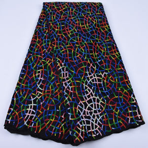 African Lace Fabric Nigerian Sequins Fabric-FrenzyAfricanFashion.com