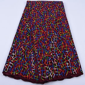 African Lace Fabric Nigerian Sequins Fabric-FrenzyAfricanFashion.com