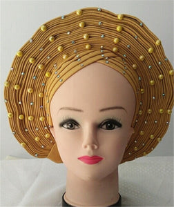 Autogele Aso oke African headtie turban head wrap-FrenzyAfricanFashion.com