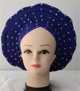 Autogele Aso oke African headtie turban head wrap-FrenzyAfricanFashion.com