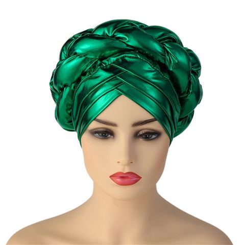 Image of Turban Braided Cross Head wrap Autogele.-FrenzyAfricanFashion.com