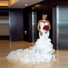 Plus Size Wedding Gowns Long Train Ruffles-FrenzyAfricanFashion.com