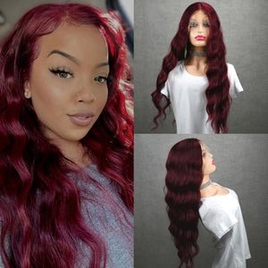 Ginger Orange Lace Front Wig Loose Wave T Lace Wig For Black White Women-FrenzyAfricanFashion.com