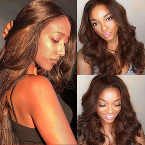 Ginger Orange Lace Front Wig Loose Wave T Lace Wig For Black White Women-FrenzyAfricanFashion.com