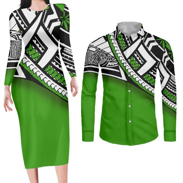 Couples Swag Matching Bodycon Dress and Shirt Engagement Outfits-FrenzyAfricanFashion.com