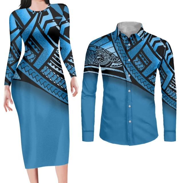 Matching Apparel Bodycon Dress and Shirt Engagement Outfits-FrenzyAfricanFashion.com