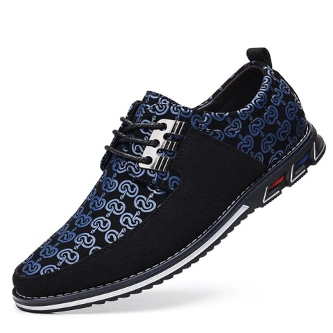 Image of Men's Leather Casual Shoes Fashion Loafers Moccasins Breathable Slip On Driving Lace-Up Patchwork-FrenzyAfricanFashion.com