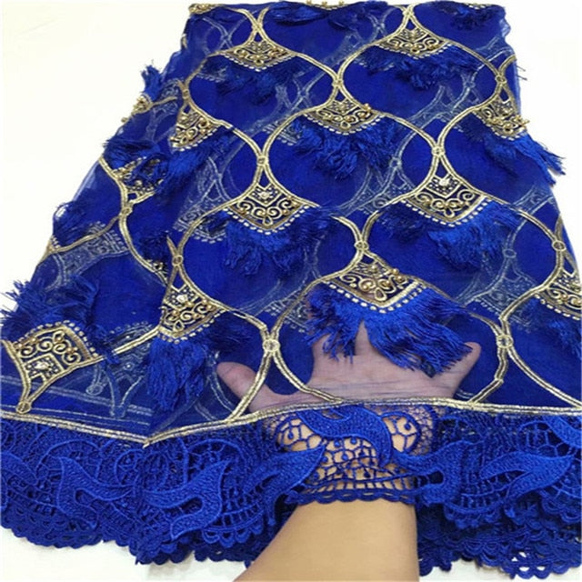 French Sequins Net Lace Fabric Organza Nigerian Lace-FrenzyAfricanFashion.com