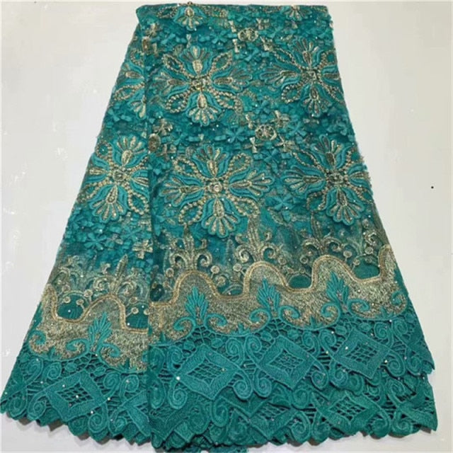 French Sequins Net Lace Fabric Organza Nigerian Lace-FrenzyAfricanFashion.com