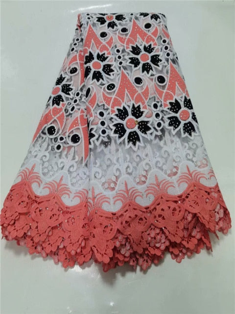 French Sequins Net Lace Fabric Organza Nigerian Lace-FrenzyAfricanFashion.com