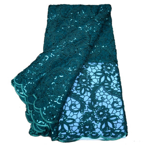 5 yards sequins lace fabric-FrenzyAfricanFashion.com