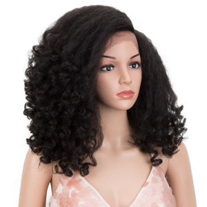 Lace Front Wig African American Hair 14 inch Kinky Curly Hair-FrenzyAfricanFashion.com