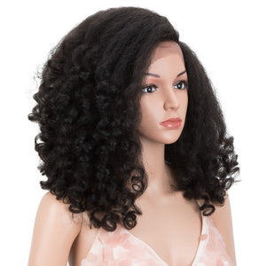 Lace Front Wig African American Hair 14 inch Kinky Curly Hair-FrenzyAfricanFashion.com