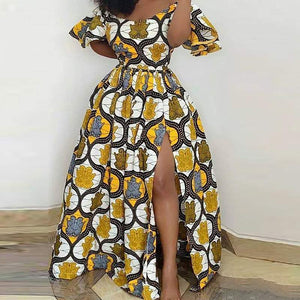 Women Party Long Maxi Dress Side Slit Buggy-FrenzyAfricanFashion.com