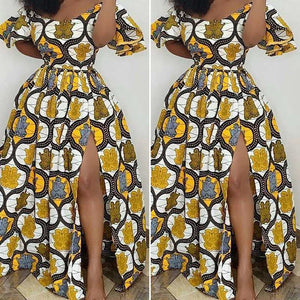 Women Party Long Maxi Dress Side Slit Buggy-FrenzyAfricanFashion.com