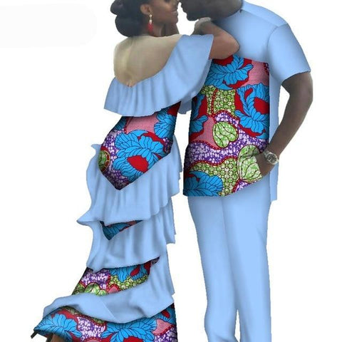 Image of Kente Afrik African Couples Clothing Matching Set Red-FrenzyAfricanFashion.com