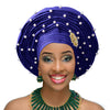 Aso Oke Auto Gele Headtie Frenzy African Fashions-FrenzyAfricanFashion.com
