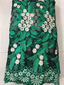 High Quality Latest French Net lace with Stones Fabric Wedding Dresses-FrenzyAfricanFashion.com