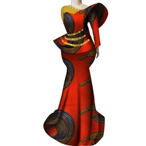 Women Dashiki Skirts and Top Long African Print Clothing-FrenzyAfricanFashion.com