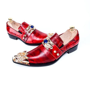 Red Pepso Men Leather Shoes-FrenzyAfricanFashion.com